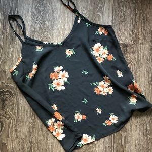 Floral spaghetti strap tank top